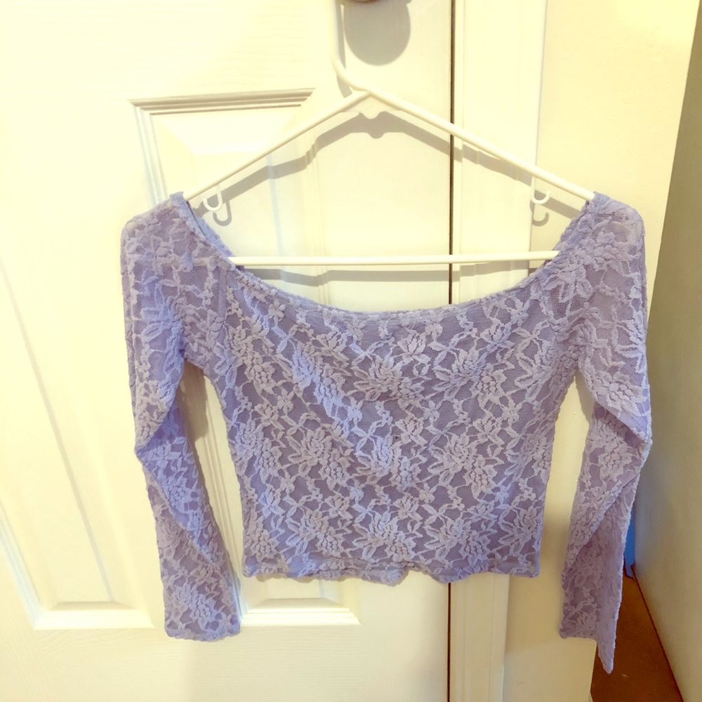 Lavender lace crop top